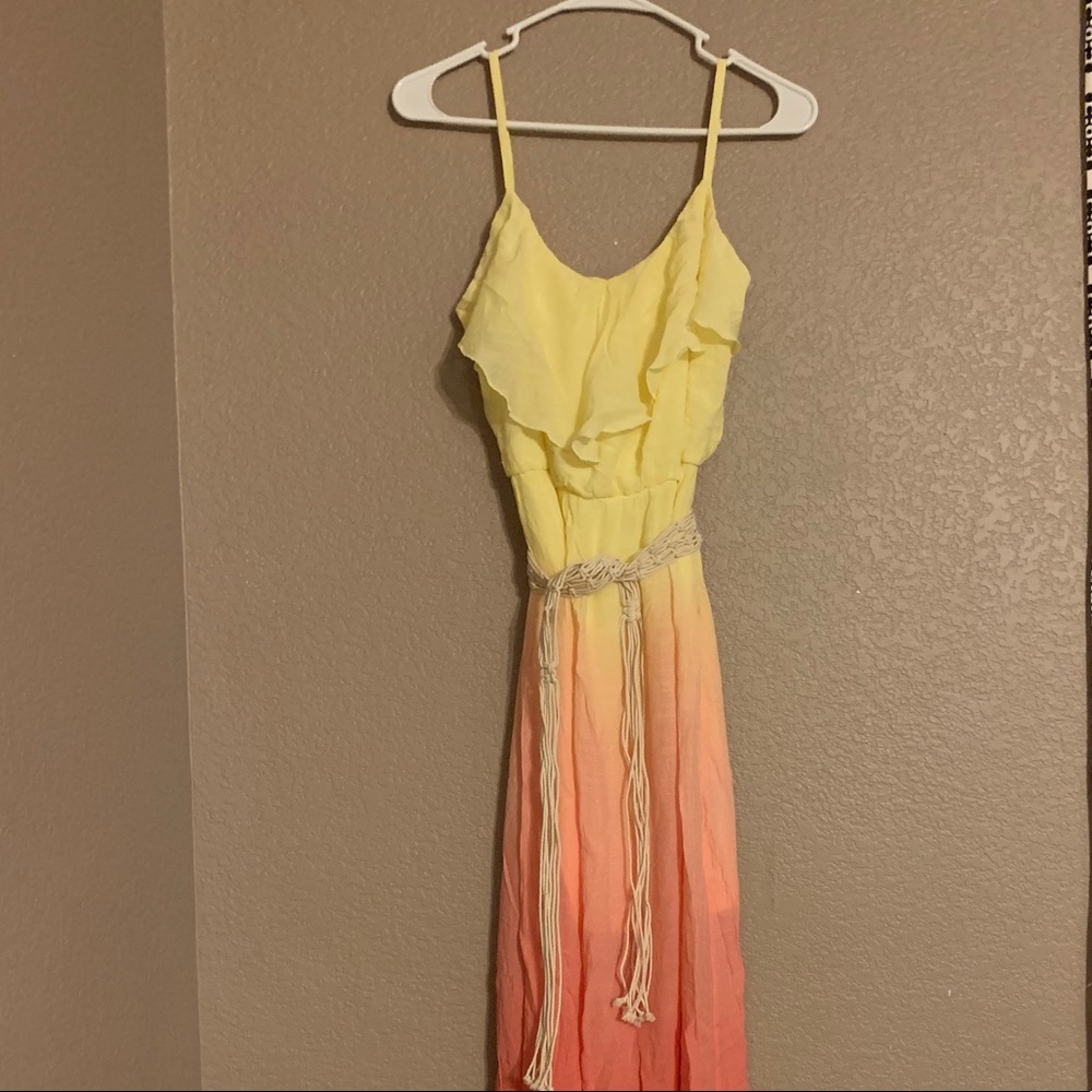 Ombré summer dress with belt